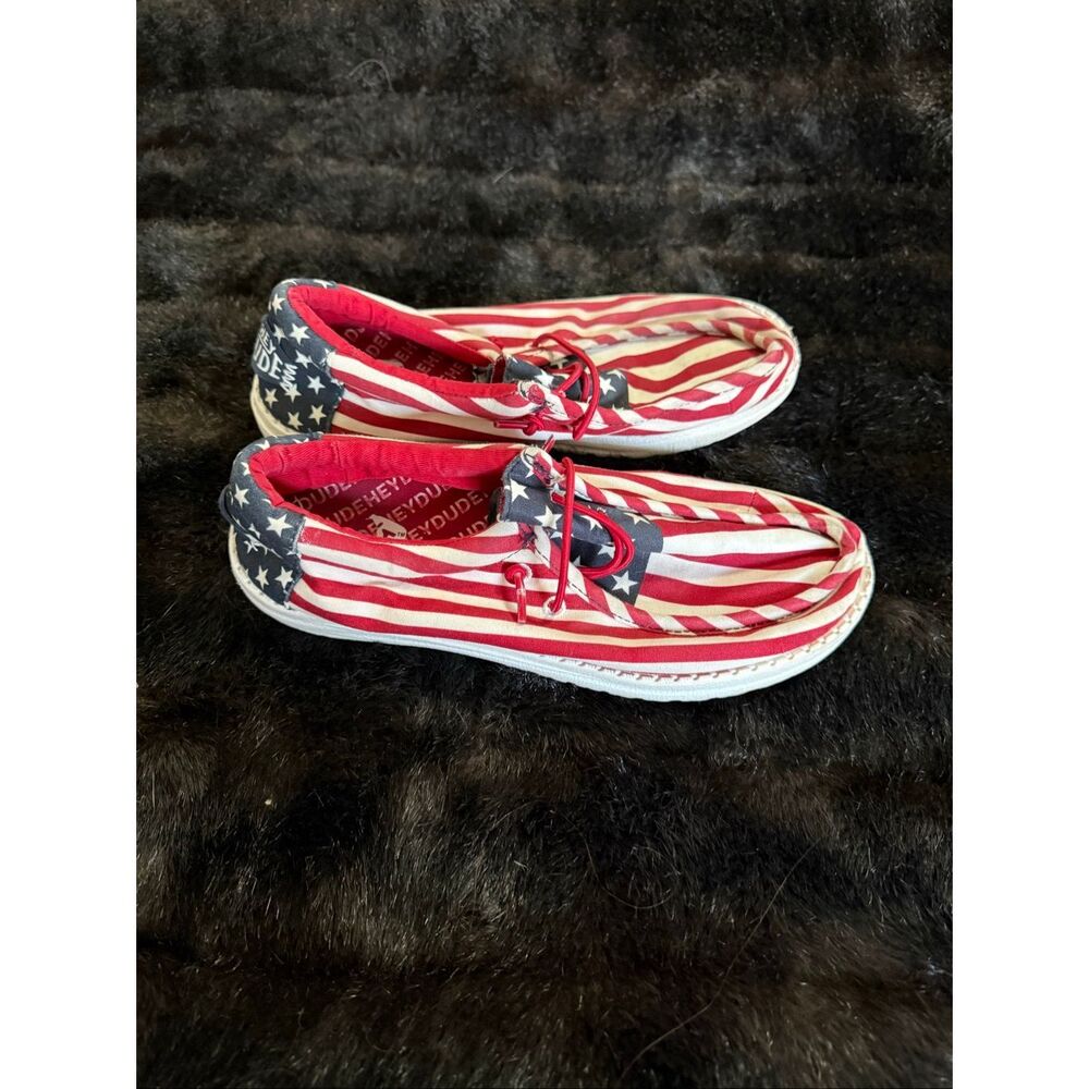 Hey Dude Wally Patriotic Star Spangled Casual Shoes American Flag 5